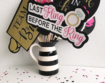 Bachelorette Party Decor | Bachelorette Party Photo Booth Props | Bachelorette Party | Pink ans Gold Party Decor | Hen Party