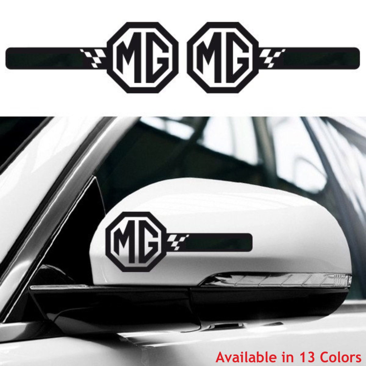 2x Mg Motor Custom Wing Mirror Side Body Decals Graphics