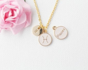 Pisces Zodiac Sign Astrology Necklace, pisces necklace, star sign necklace, star sign necklace, March and April birthday / GFZSSNPISC1