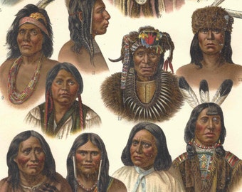 Native American People Of North America 1907 Vintage