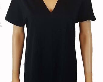 V Neck Choker Cutout T Shirt / Deep V Choker Tee