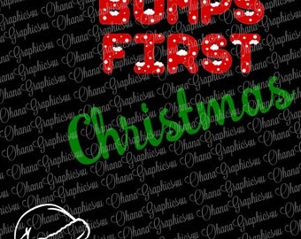 Bumps First Christmas with Santa Hat SVG
