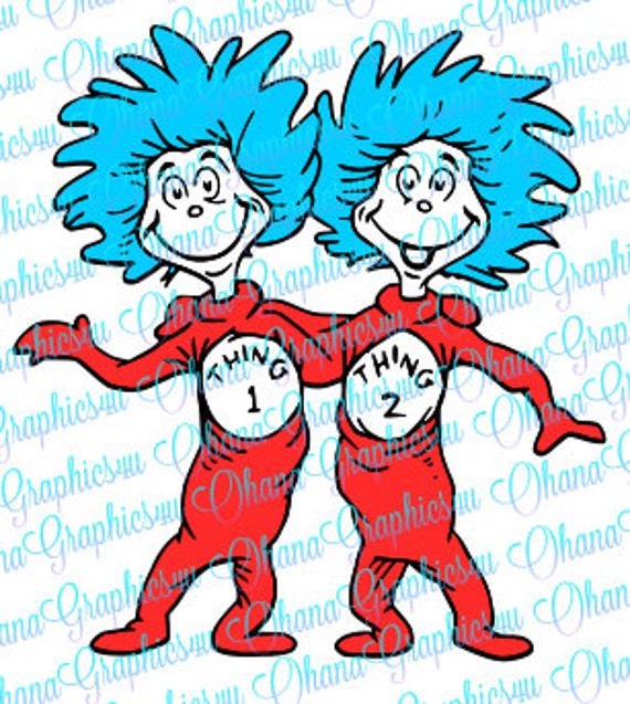 Dr. Seuss Thing 1 And Thing 2 Svg