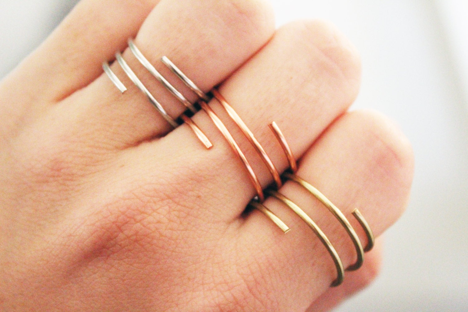 Wire Rings, Sterling Silver Ring, Copper Ring, Gold Ring, Wire Wrap, Wrap Around Ring, Wire Jewelry, Wire Wrapped Jewelry, Boho Ring, Midi