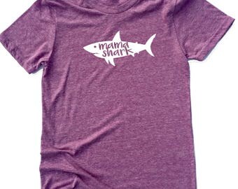 Unisex Tri-Blend T-Shirt Mama Shark - Funny Mom Shirt - Mama Shirt