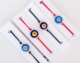 Evil eye bracelet, red string bracelet, evil eye jewelry, blue evil eye charm, nazar boncuk, protection bracelet, turkish evil eye