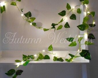Ivy Leaf Fairy Lights 2m 4m Wedding Decorations String Lights Lit Garland LED Battery Operated Indoor Leaves Bedroom Wedding Decor Weddings
