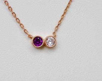 Necklace For Her, Personalized Birthstone Necklace, Birthstone Necklace, Couples Necklace, Birthday Gift For Her, Necklace For Bridesmaids