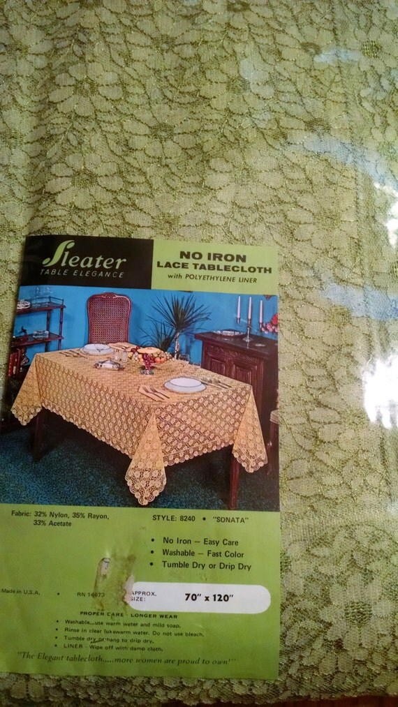 Retro Vintage Lime Green Lace Tablecloth Table Cloth Package