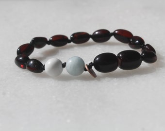 Toby & George Amber Teething Anklet - Peace