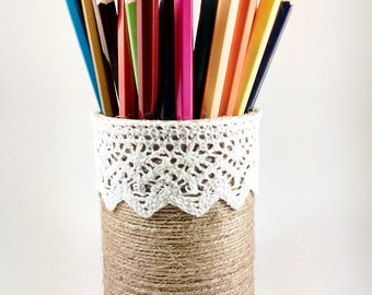 Pencil Holder for Desk - Rustic Office Desk - Rustic Home Decor - Gift for Boss - Gifts for Teachers - Upcycled Recycled Repurposed