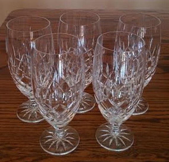 Elegant Large Crystal Stem Glasses Cut Crystal Water Glasses