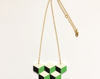 Geometric Leather Necklace// Graphic Scandinavian// Handmade Jewelry Design