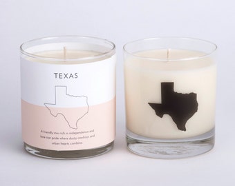 Texas Scented Candle Soy Candle Texas Home Candle Hostess Gift Texas Home State Texas Homesick Gift The Original Scripted Fragrance