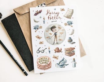 Harry Potter sticker set • Hogwarts stickers • Illustrated stickers • Notebook stickers • From J.K.Rowling's Harry Potter World