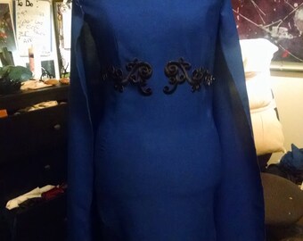 Ravenclaw Split Cape Dress with matching Fascinator