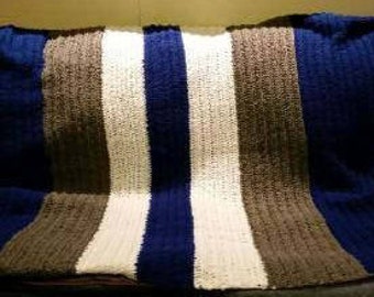 Chunky Knit Stripe Blanket Pattern