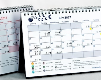 Astrology Desk Calendar July 2017 - June 2018