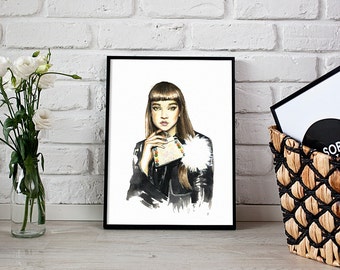 fashion print, Fendi illustration, wall art - 3 sizes available Giclee print