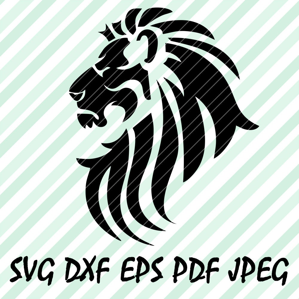 Download Lion Face Head SVG DXF Pdf Eps Vector Files Cricut Design