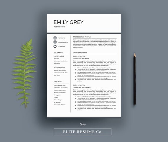Professional Resume Template/CV Template Cover Letter