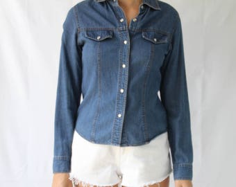 vintage denim button up shirt