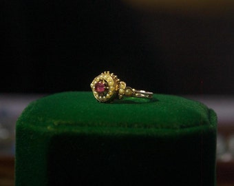 Antique Ruby ( maybe synthetic ) and Matural Pearls Ring. US size 5