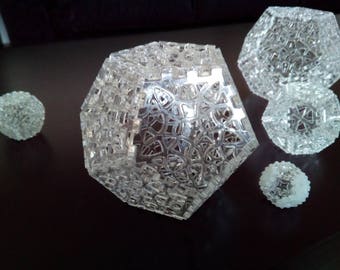 MOD. 05-Dodecahedron interlocking laser-cut plexiglass.