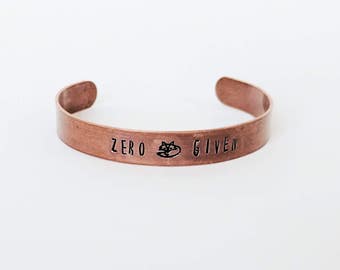 Zero Fox Given Bracelet // Zero Fucks Given Copper Bracelet + Silver + Brass + Hand Stamped + Zero Fucks Given Jewelry + Friendship Bracelet