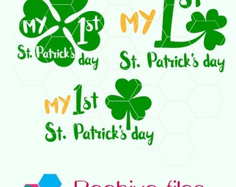 First St. Patrick's day, hat ,shamrock, in svg, dxf, png, eps format. Instant download for Cricut and Silhouette Studio