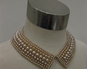 Vintage 1950's Baar and Beards Japan Pearl Beaded Collar