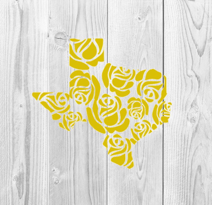 Download Yellow Rose of Texas Decal Design SVG File Rose Flower