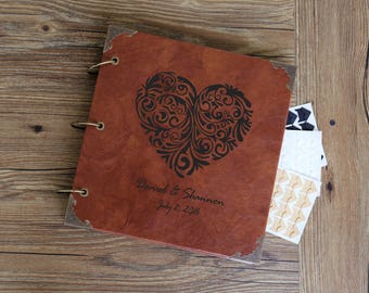 Personalized Heart Love Wedding Photo Album /Custom Wedding Guest Book/wedding Scrapbook