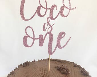 Personalized Birthday Cake Topper First Birthday Cake Topper Glitter Calligraphy 1CT One Year Old Cake Topper Unique Custom Cake Topper