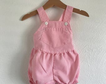 70's-80's Vintage Baby Pink Bubble Romper / 6-9MO