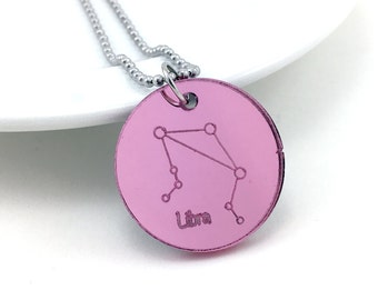 Libra Necklace, Zodiac Sign, Astrology Necklace, Astronomy Jewelry, Zodiac Jewelry, Constellation Pendant, Cosmic Jewelry, Space Pendant