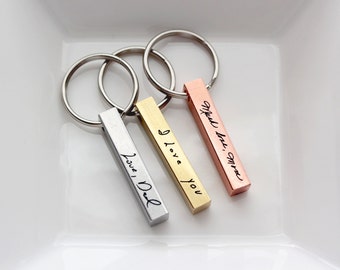Handwriting Keychain - Custom Engraved Key chain, Personalized Gift for Men Custom Keychain, Engraved Key chain Handwriting Engraved Gift