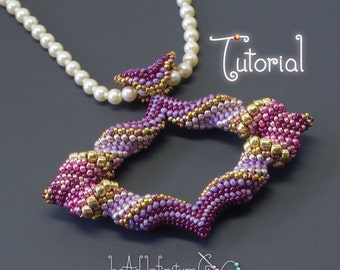 TUTORIAL Cellini Marquis Pendant, Beaded with Peyote Stitch and Seed Beads