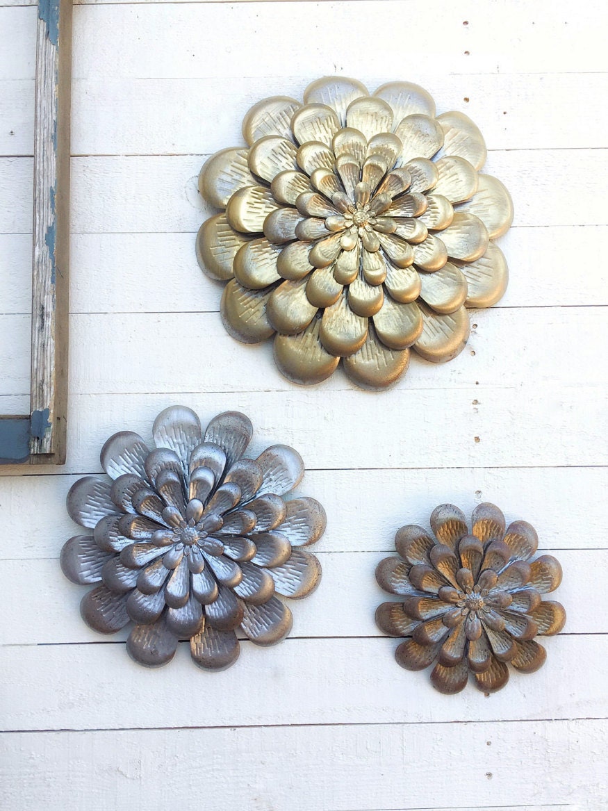 Metal Wall Flowers Floral Metal Wall ArtMetal by CamillaCotton