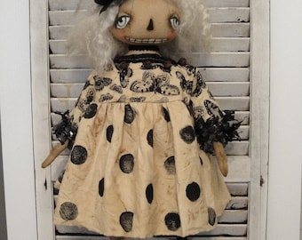 EPATTERN - Miss Gwendolyn primitive folk art halloween ghost doll epattern
