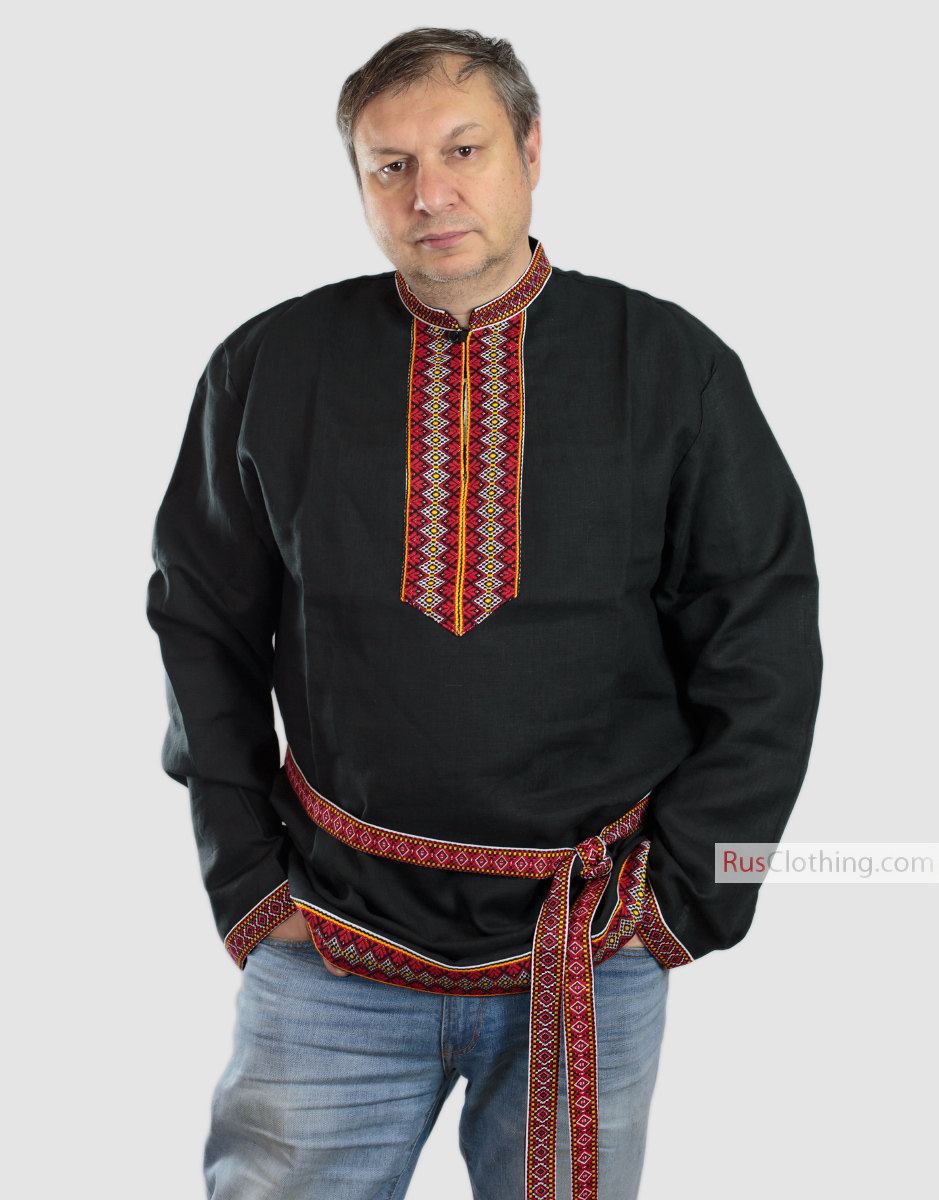 GYPSY Russian linen shirt men traditional attire hippie