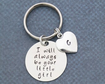 FREE SHIP • Father Daughter Gift • New Dad Daughter Keychain Father of the Bride • Personalized Dad Birthday Gift • Little Girl Quote Dad