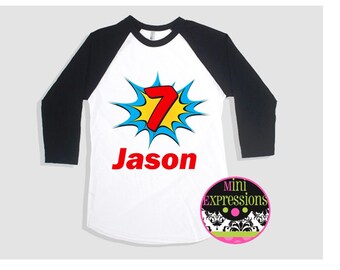 Superhero Birthday Shirt Personalized Just for You Raglan Shirt