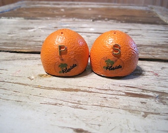 Florida Orange Salt and Pepper Shakers