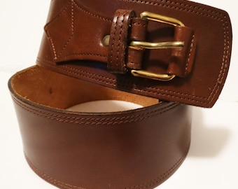 Vintage Leather Belt | Brown | Wide leather Belt | Brown Leather Belt | Leather Belt |
