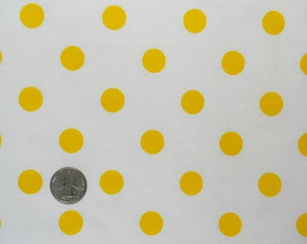 Yellow Polk a Dots , Vintage Sheet Fat Quarter