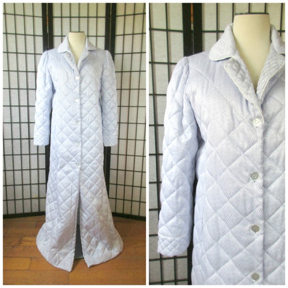 Vintage Robe by Christian Dior 1970s 1980s Quilted Long