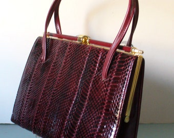 Vintage La Patti Black Lizard Handbag by TheOldBagOnline on Etsy