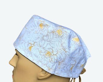 Floral Scrub Caps Women, Personalized with Name, Great Nurse Gift Idea, Arabesque Scrub Cap, Surgical scrub Hats, Scrub Caps, Scrub Hats