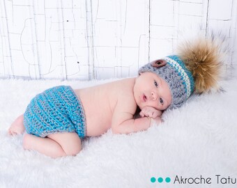 Serenity Kit. Baby hat and diaper cover (made to order)